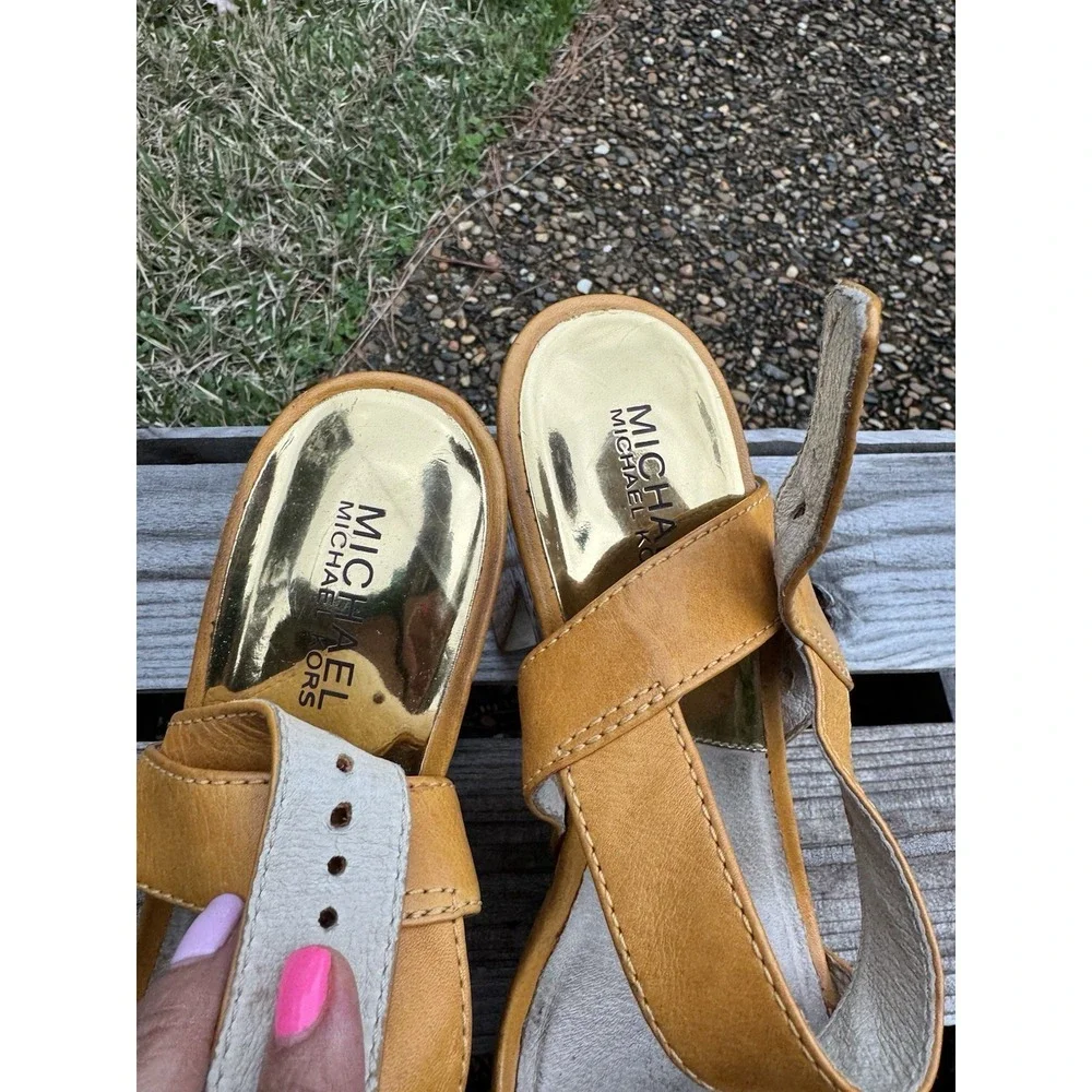 MICHAEL KORS IVANA SANDAL WOMENS PLATFORM SANDALS HEELS‎  SHOES Size 8 1/2